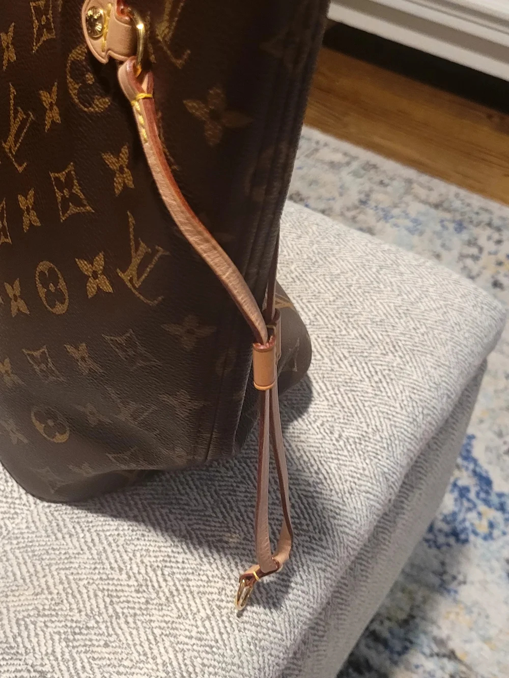 Louis Vuitton Neverfull Monogram Canvas Tote in Brown with Tan Trim